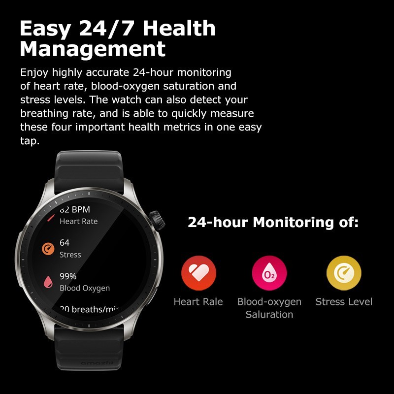 Amazfit GTR 4 Smartwatch Bluetooth Call GPS SpO2 150+ Sports Mode