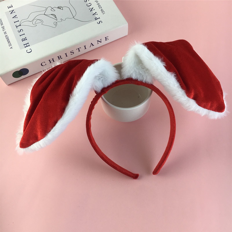 Bando Kelinci Red White Rabbit Ear Mask Bunny Sexy Pretty Girl