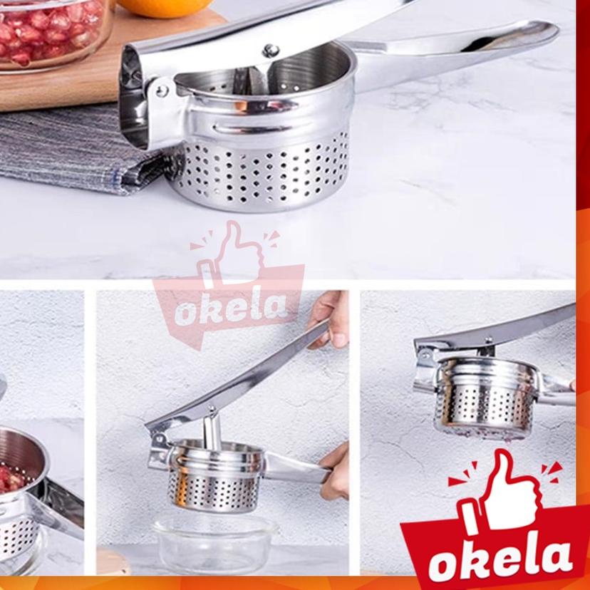 ✶ Okela - Alat Penghancur Pelumat Kentang Wortel Press Kentang Pemeras Buah Sayur Serbaguna Potato M
