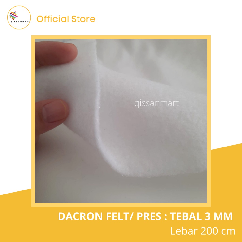Dacron Pres/Felt Tekstur Lembut | Tebal 3mm Lebar 200cm