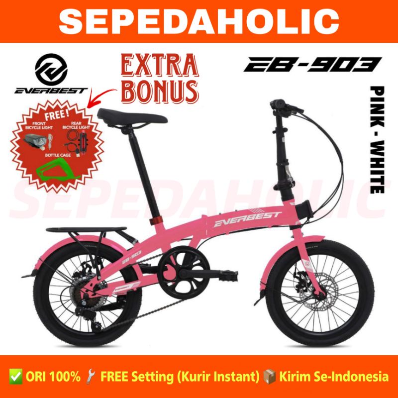 Sepeda Lipat EVERBEST EB 903 NEW 16 Inch Boncengan Anak Dewasa 7 Speed