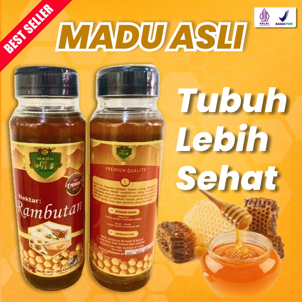 Madu Rambutan 100% nektar asli 330gram