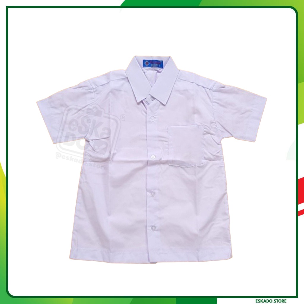 Baju Seragam Putih Polos Lengan Pendek SD / SMP / SMA (Merek Seragam)