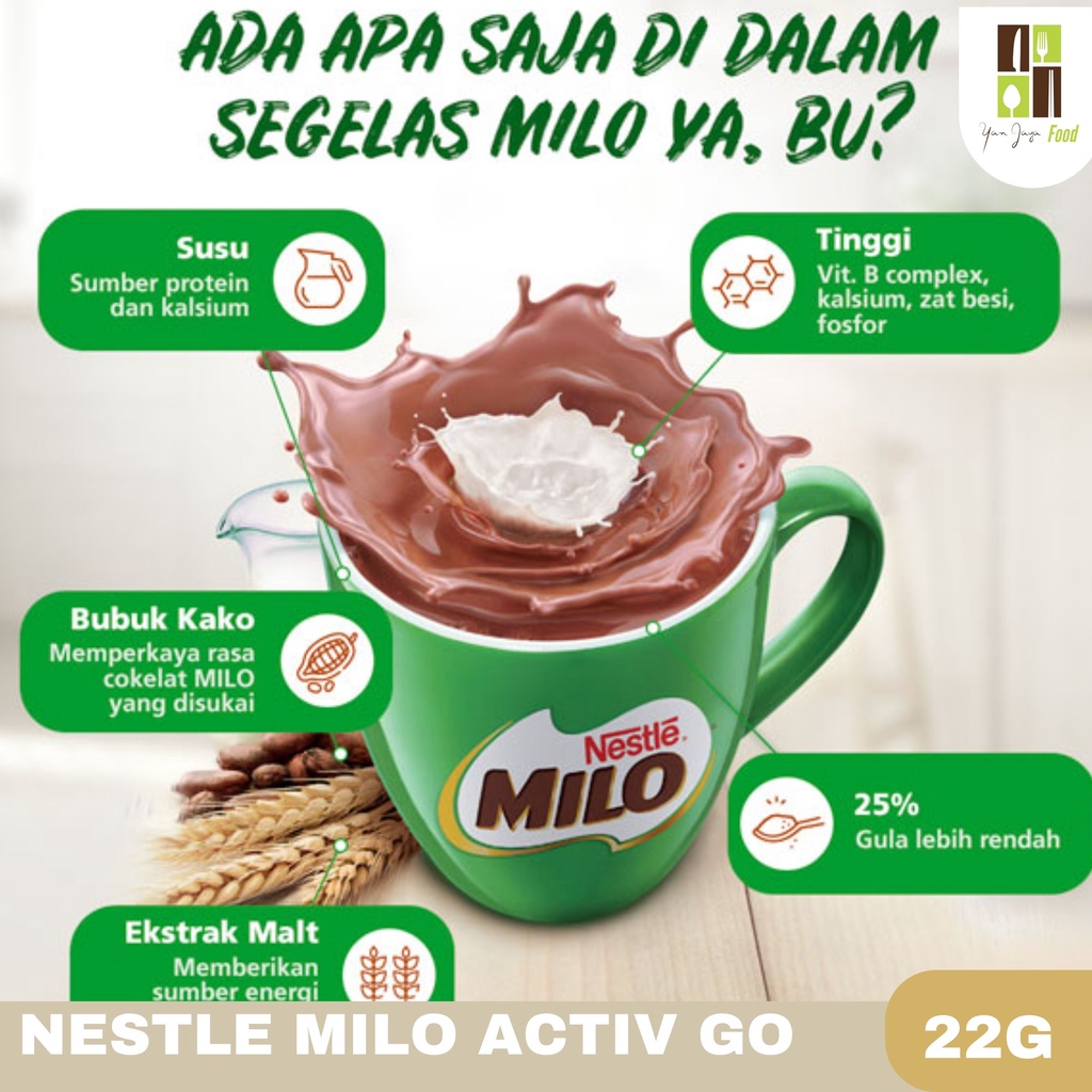 Nestle Milo Activ Go Sachet / Susu Coklat  Bubuk 22g [10Pcs+1Pcs]
