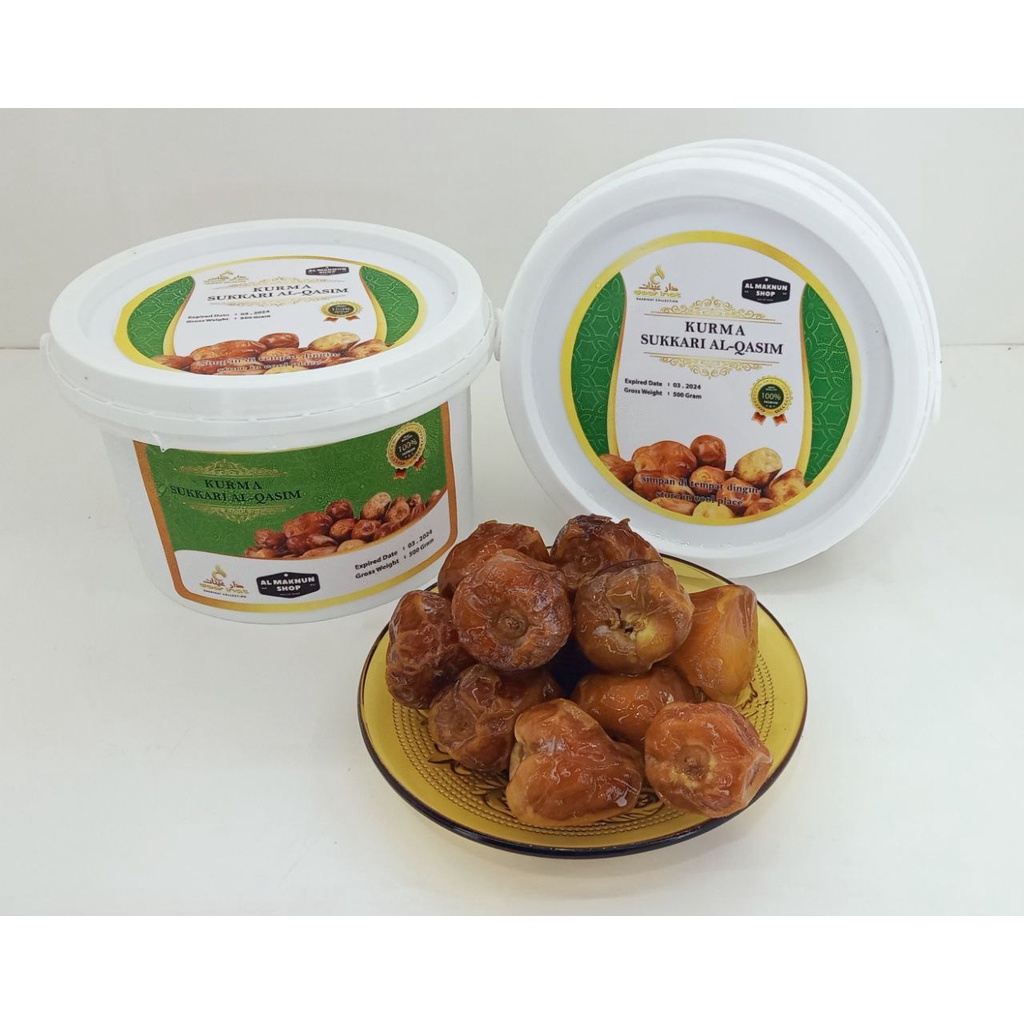 kurma sukari 500GRAM kemasan ember/ Kurma Madinah / kurma / kurma sukkari / kurma sunnah / kurma sukkari ember100%asli original