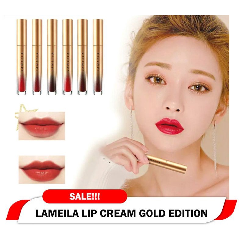 Original LAMEILA Lipstick Cair Special Gold Edition Waterproof Tahan Lama Liptint