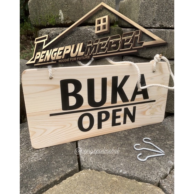 PAPAN GANTUNG TULISAN BUKA TUTUP || PAPAN GANTUNG TULISAN TUTUP