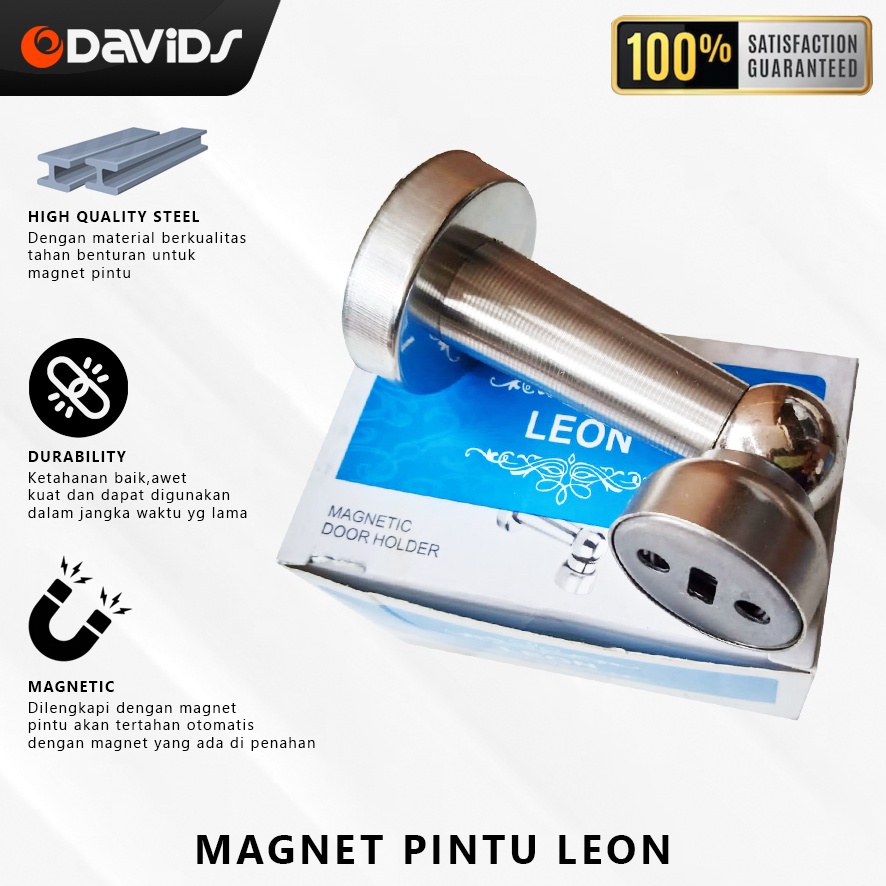 Door Stopper Penahan Pintu Rumah Stoper Pengganjal Magnet Leon Chrome