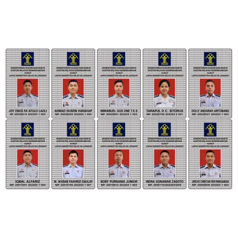 

ID CARD PEGAWAI TANDA PENGENAL KEMENKUMHAM TERBARU WARNA ABU2
