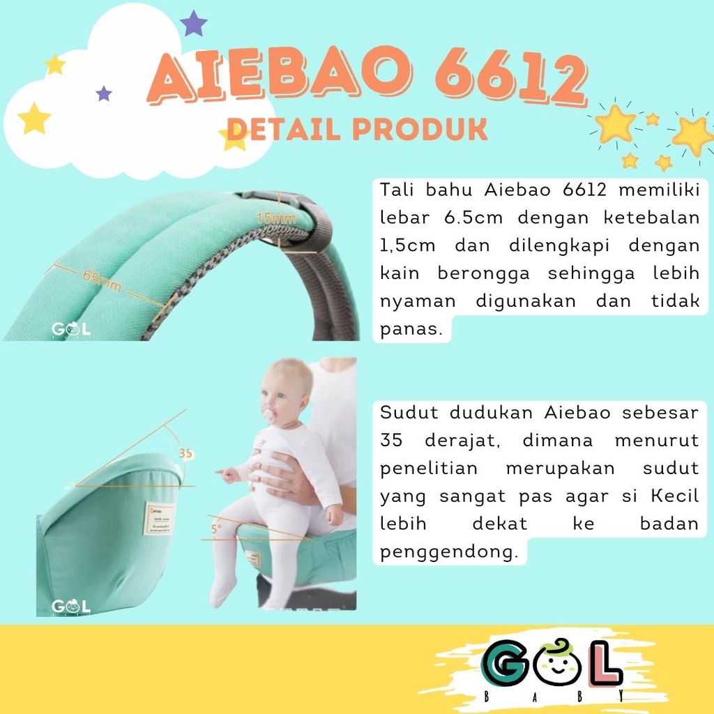 Gendongan Bayi Baby Carrier multifunction 11 in 1 Hipseat Carrier Aiebao 6612 (6626 6627 6629 6636)