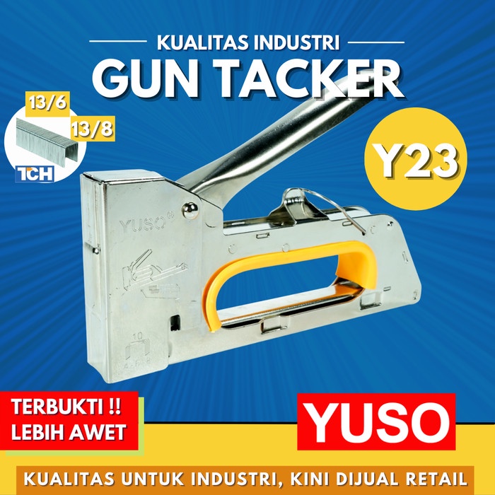 

Terlaris Staples Mesin Hand Stapler Tacker Manual Yuso Y23 Tembak Staples 13/6 13/8