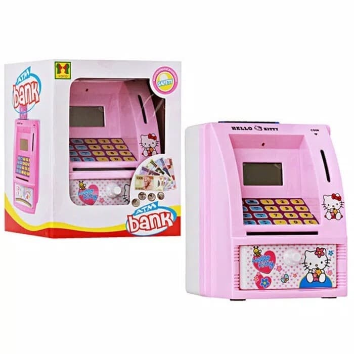 

Celengan Atm Mini Hello Kitty With Uang Mainan Edukasi Edukatif Anak