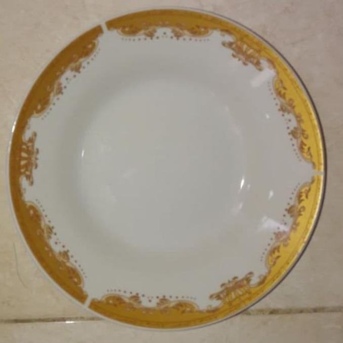 PIRING MAKAN MAHKOTA HOTEL 1 LUSIN PIRING BELING PIRING KERAMIK