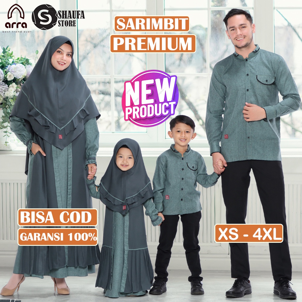 Sarimbit Keluarga 2023 Lebaran Arra Sakinah Emerald Gamis Couple Ibu Anak Koko Couple Ayah dan Anak 