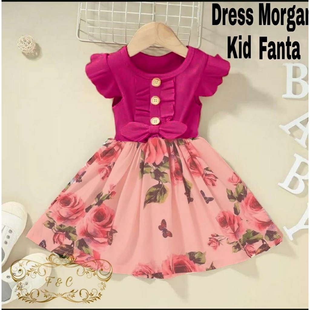 Dress Morgan Kid / Dress Anak Perempuan All Size Fit To 3-5 Tahun