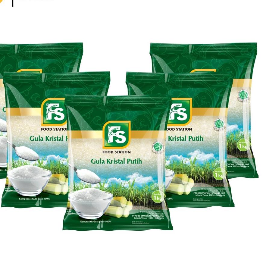 

✩ Food Station -FS Gula Kristal Putih Hijau 1 Kg (5 Pcs) ☆
