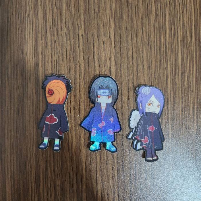 

Sticker Hologram Anime - PSH1422 - Naruto Akatsuki - 3pcs