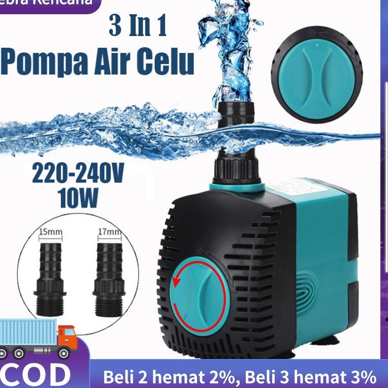 Murah.. 220V240V 10 Watt Pompa Celup Aquarium Pompa Air Celup Kolam Ikan Water Pump EB303 Pompa Celup Aquarium/Powet Heads/Air Pump Kyoto 3 In 1 Pompa Aquarium 75