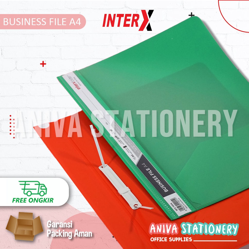 

INTERX BUSINESS FILE A4 COVER BENING TRANSPARAN JEPITAN PLASTIK ACCO MAP LENTUR WARNA WARNI