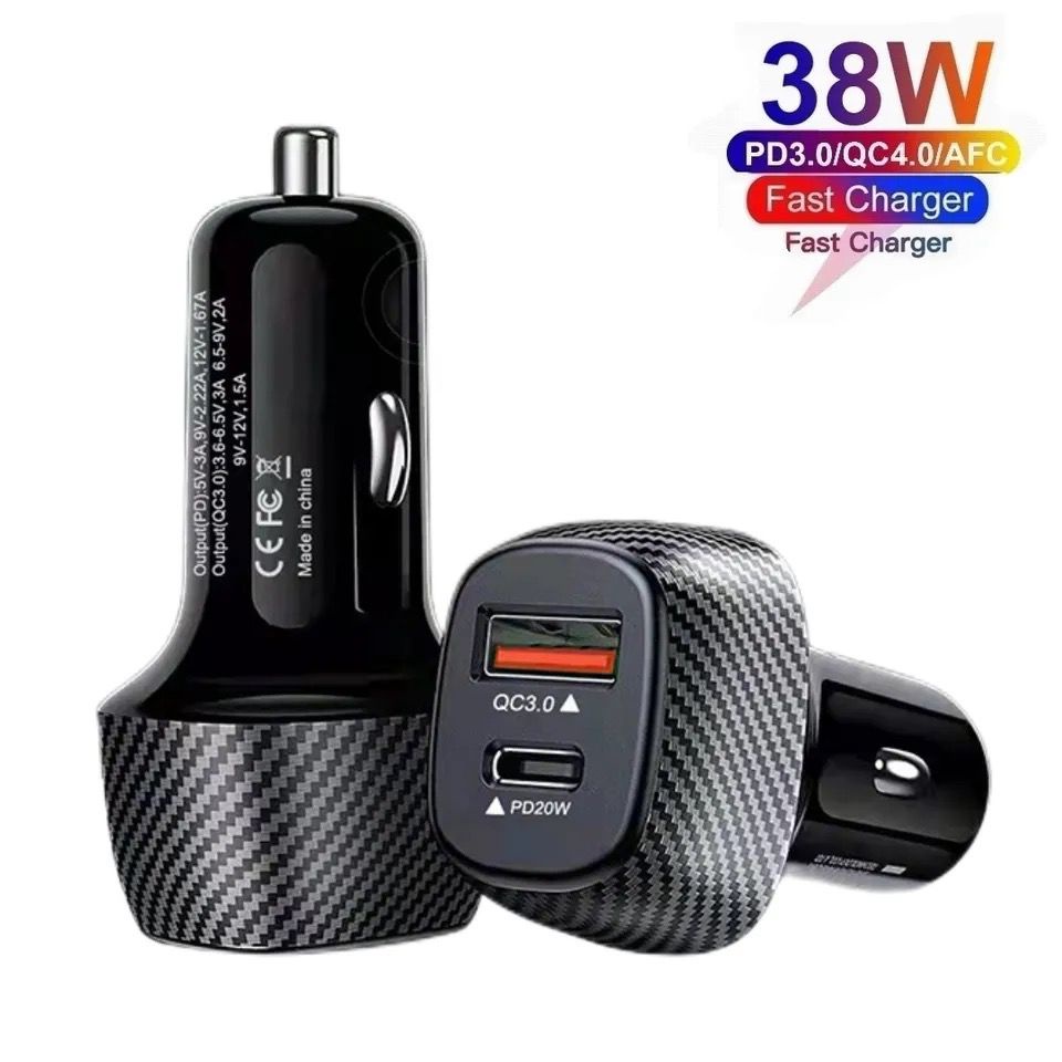 Adapter 38W Charger Mobil/Car Adapter Fast Charger