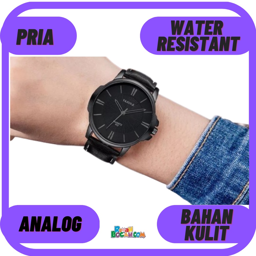 Jam Tangan Pria Cowok Pria  Water Resistant Anti Air 100% ORIGINAL Asli Keren Geneva YAZOLE Bahan Lu
