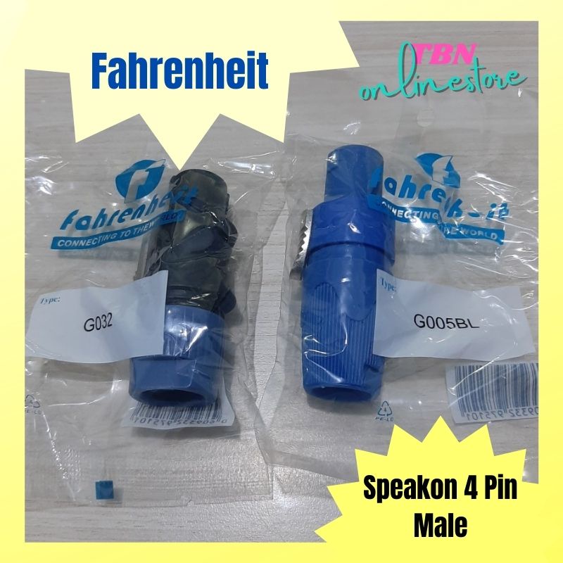 CONNECTOR JACK SPEAKON FAHRENHEIT G-005 BLUE / G-032 ORIGINAL 4 PIN MALE