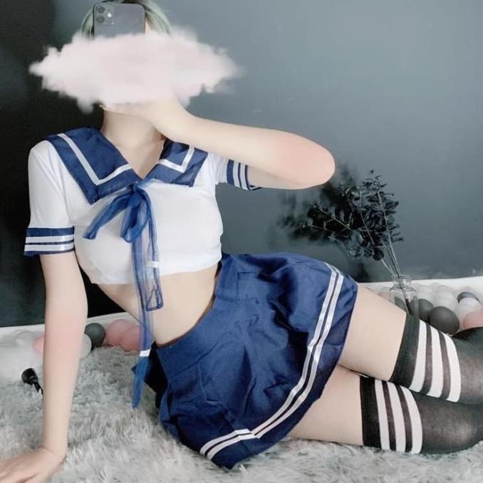 Li-08 Sailor School Uniform Sexy Lingerie Baju Tidur Wanita