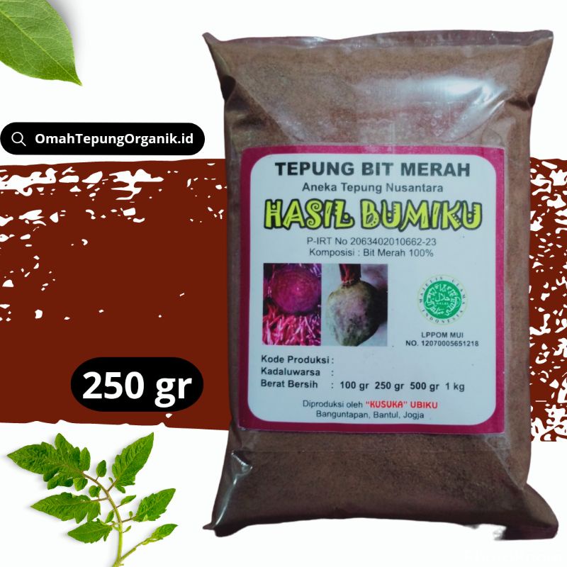 

Tepung BIT MERAH Organik kemasan 250 gram/Bubuk BIT MERAH Organik kemasan 250 gram/Bit Merah bubuk kemasan 250 gram/Red Beetroot organic flour 250 gram/Red Beetroot powder 250 gram/Serbuk Bit Merah 250 gram