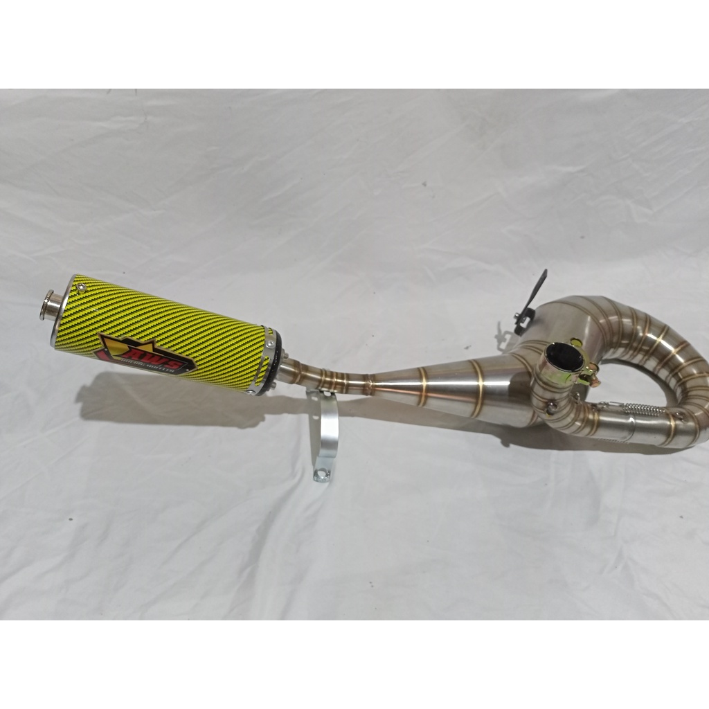 KNALPOT VESPA BUANG KANAN BIG YELLOW SERIES AWS