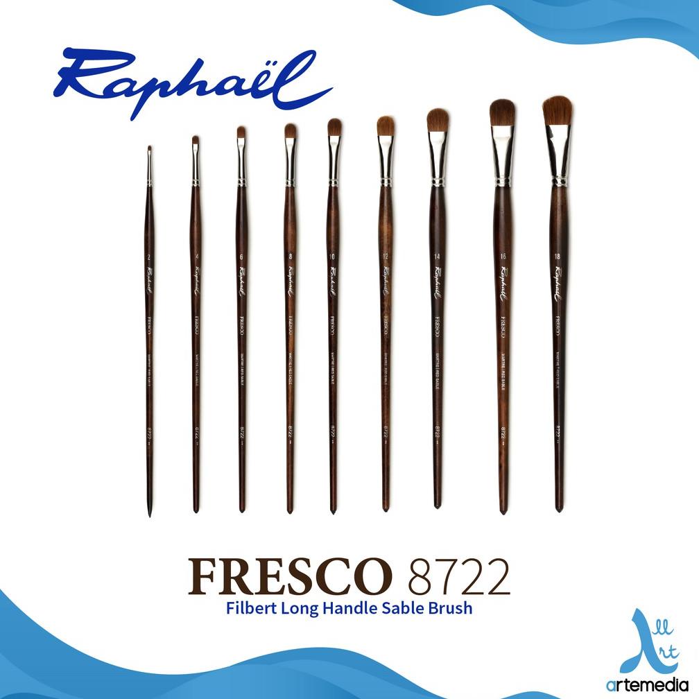 

Kuas Lukis Raphael 8722 Filbert Fresco Red Sable Brush Long Handle - 01/02