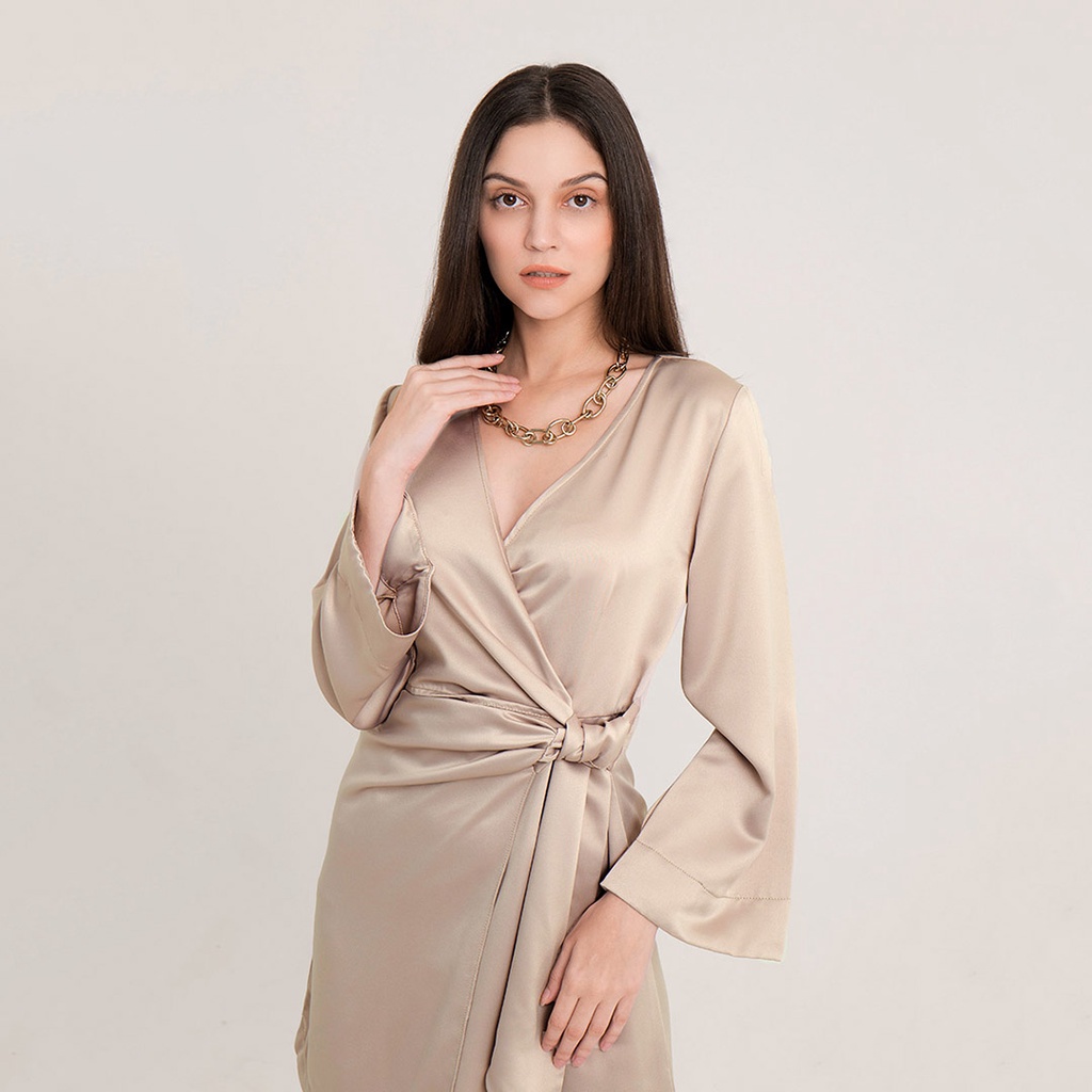 Satin Dress - Champagne
