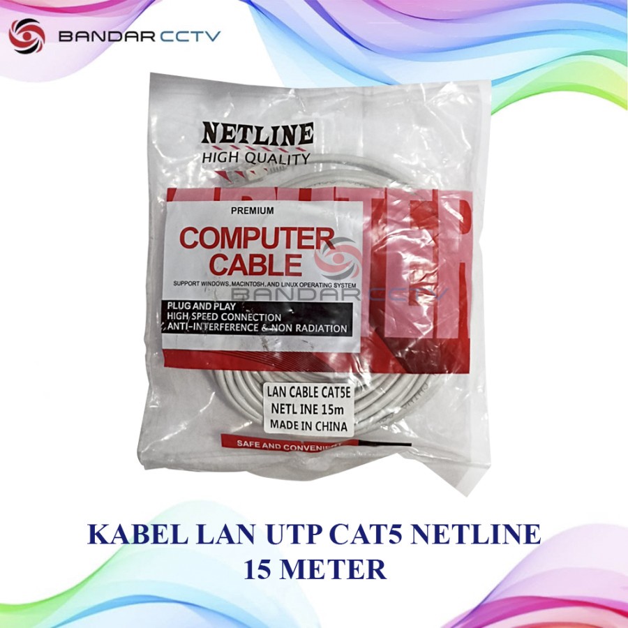 KABEL LAN UTP CAT5E NETLINE 15 METER KABEL KOMPUTER PREMIUM