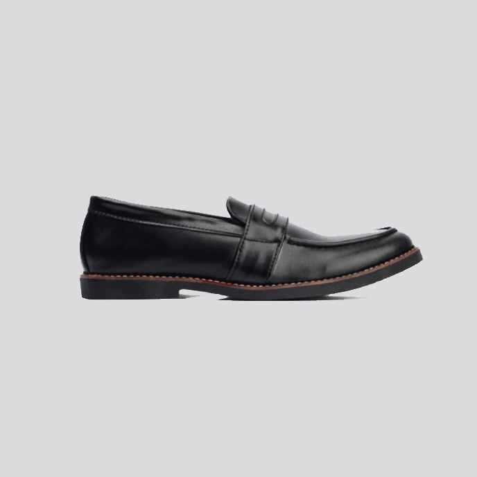 WADE BLACK BIG SIZE | Sepatu Loafers Pria Kulit Asli Full Black Moccasin Casual Formal Ukuran Besar Gedde Jumbo 44-48