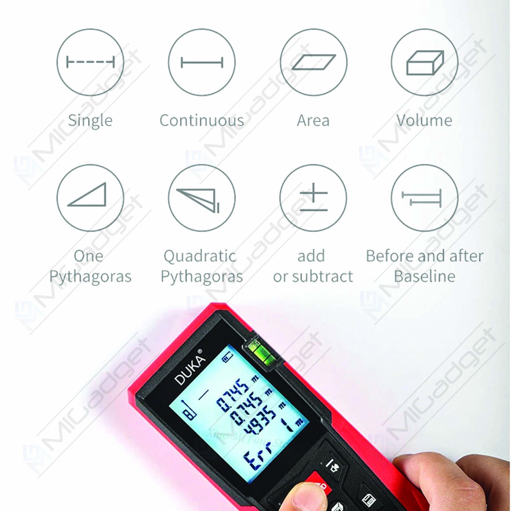 DUKA LS3 Meteran Laser Digital 60M Pengukur Jarak Distance Meter Range Finder