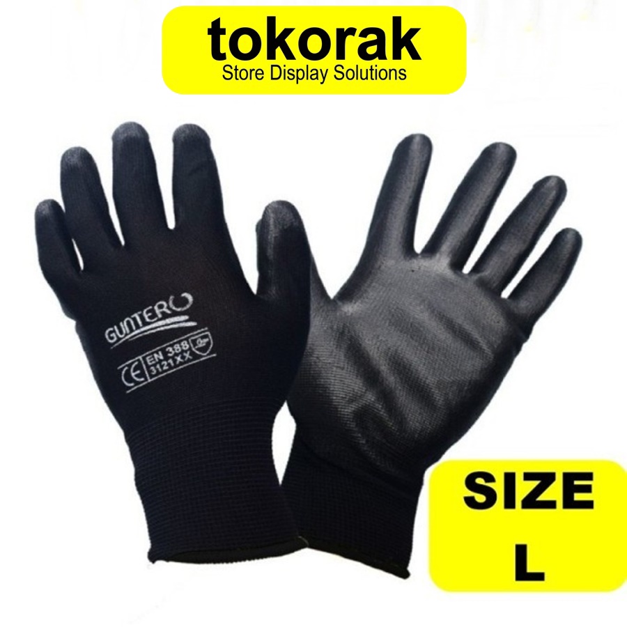 SARUNG TANGAN SAFETY PU KENMASTER GUNTER  GLOVE SARUNG TANGAN KERJA MEKANIK GRIP GT 3001 1001 SIZE L SARUNG TANGAN KERJA