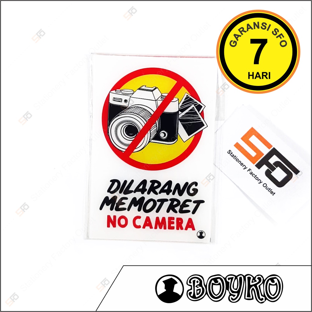 

Akrilik Dilarang Memotret - Acrylic Sign 15cm x 10cm No Camera