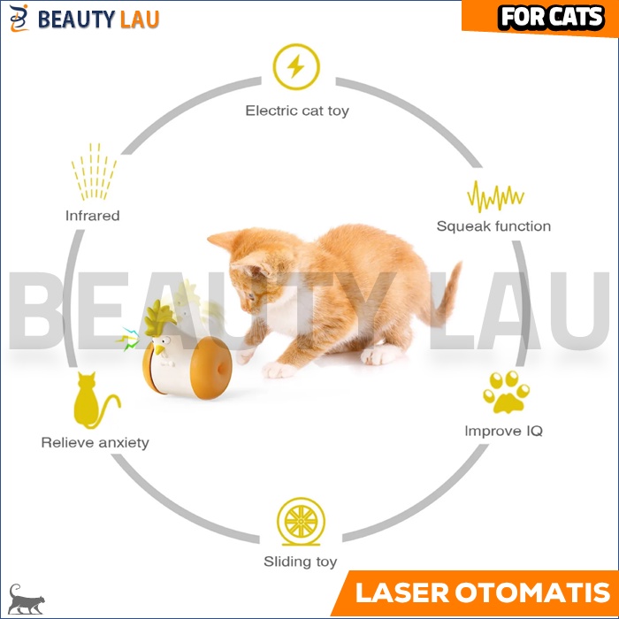 LASER KUCING BENTUK AYAM LESER MAINAN INTERAKTIF KUCING BERGERAK DAN BERSUARA CAT TOYS