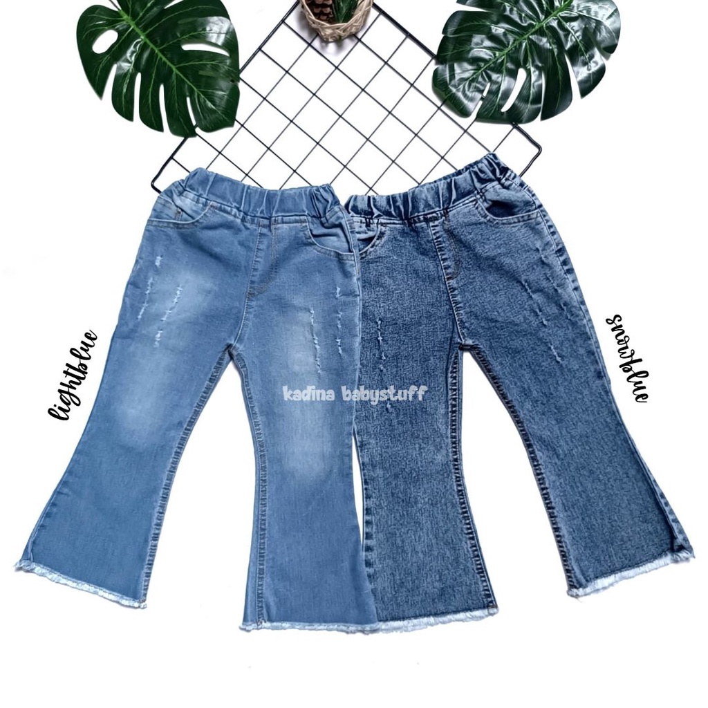 CELANA JEANS ANAK PEREMPUAN / CUTBRAY RIPPED JEANS SNOW BLUE RAWIS ANAK / cutbray anak perempuan