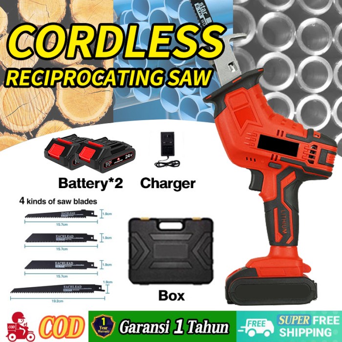 Terlaris Saw Reciprocating Saw Cordless Gergaji Kayu Gergaji Listrik Baterai