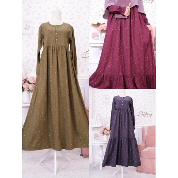 Ditsy Februari Verna Sangria XL Evra Olive L Anika Onyx L
