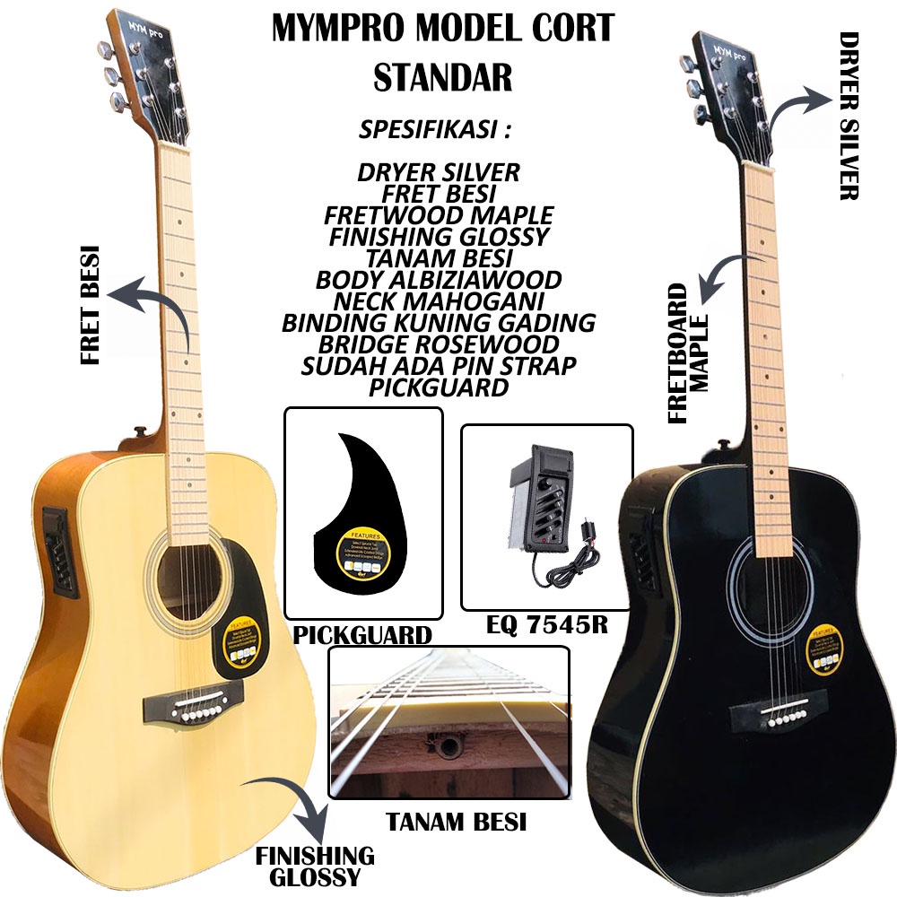 Gitar Akustik model Cort Custom Neck Utuh Body Double run