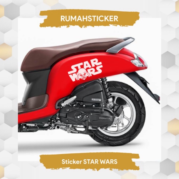 Promo STIKER STICKER CUTTING LOGO STARWARS VESPA SCOOPY GENIO DLL - Vespa Putih Diskon