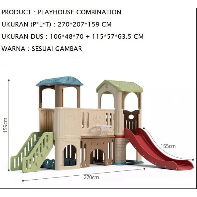 Playhouse Slide Tunnel Basketball // SB-8503