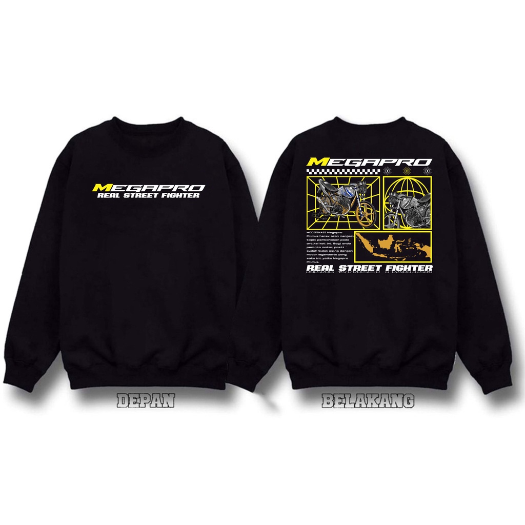 JAKET SWEATER HONDA MEGAPRO REAL STREET FIGHTER BIG SIZE JUMBO