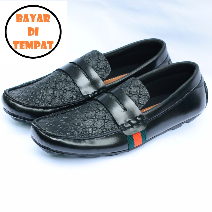 MICKAEL X ZAGIB | ( Bisa COD ) Sepatu Pria Loafers Full Black Moccasin/Mokasin Casual Formal Big Size