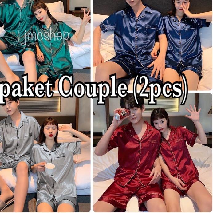 ➪ piyama couple suami istri pendek satin exclusive ➧