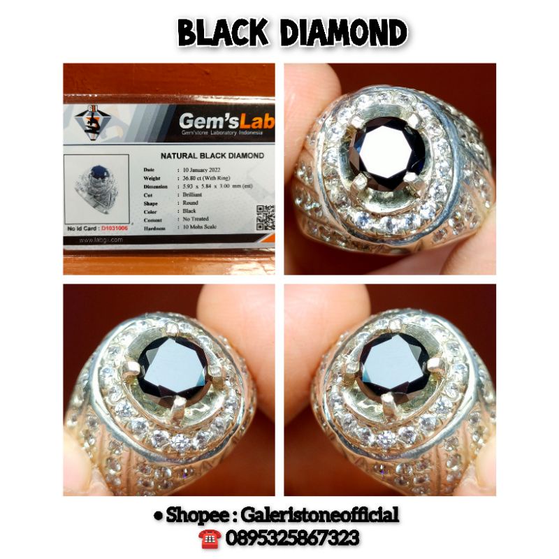 NATURAL BERLIAN HITAM EROPA + MEMO LAB