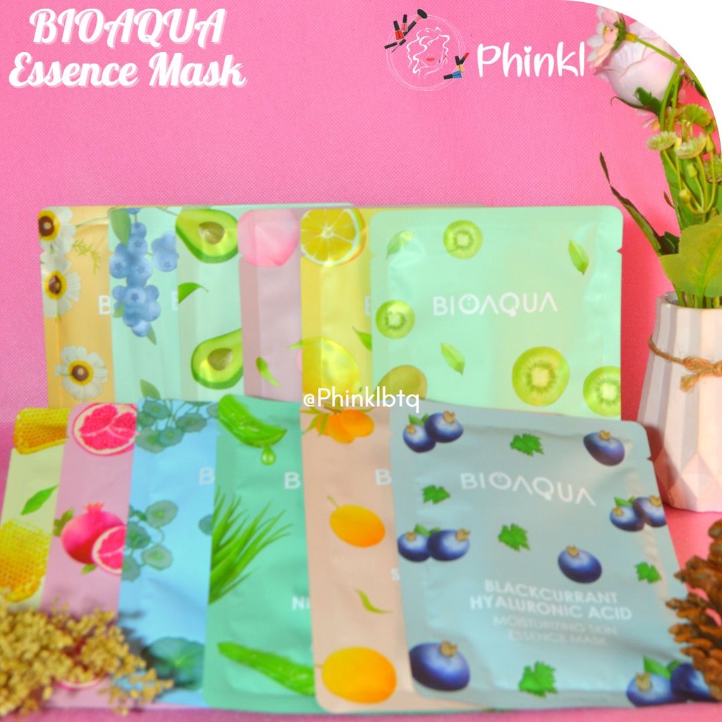 `ღ´ PHINKL `ღ´ PAKET Bioaqua Sheet mask masker lembut wajah lengkap 12 varian esence banyak lembab moist