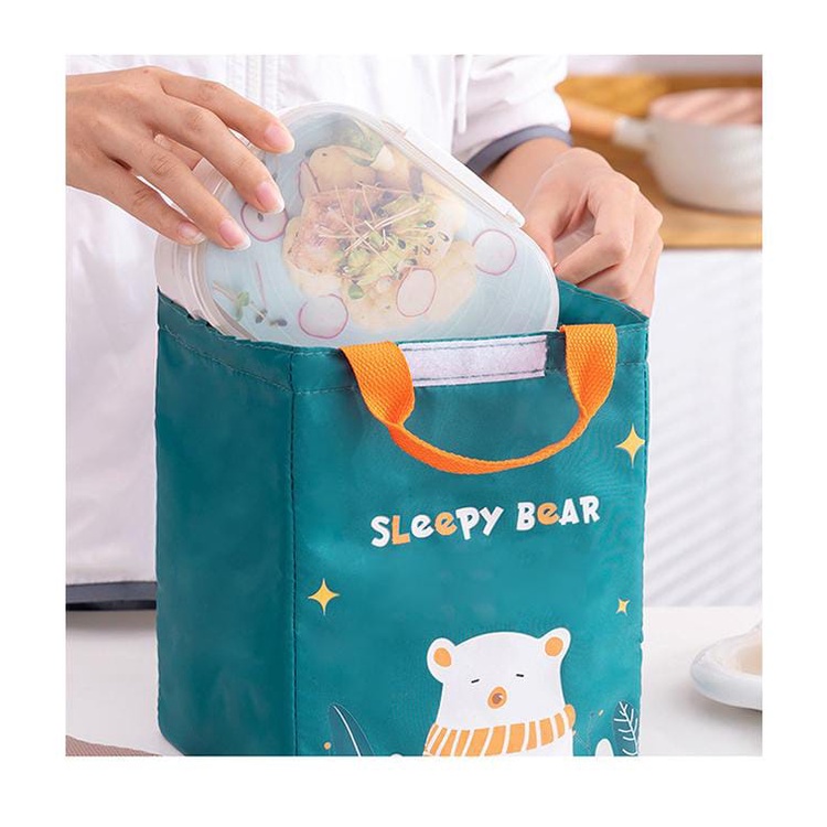 Gobra ♕ PA003 Tas Bekal Karakter Lucu Besar Lunch Cooler Bag Makanan Aluminium Kotak Makan Import Murah