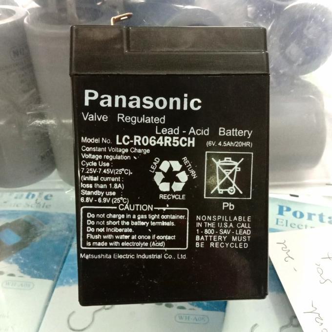 Aki Kering PANASONIC 6V 4,5Ah Buat lampu emergensi Dll LC-R064R5CH pcmelektrob9090